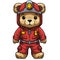 Cute Teddy Bear Firefighter Clipart Illustration AI Generative