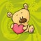 Cute teddy bear hold heart - valentine vector