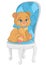 Cute Teddy Bear Sitting On A Chair