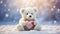 Cute teddy bear toy hearts design fun funny romance creative banner concept adorable