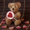 Cute Teddybear With Heart Lollipop