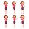 cute teen gesture many expression set bundle