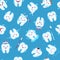 Cute teeth seamless pattern. Funny tooth characters with different emotions, children dentistry, dental care creative