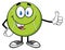Cute Tennis Ball Cartoon Mascot Character Giving A Thumb Up