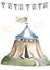 Cute tent hand drawn watercolor cartoon circus isolated illustration on white background