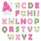 Cute textile font.