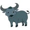 Cute Thai buffalo standing on white background