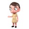 Cute Thai government employee Cartoon SD Model 3D render Character. 3d rendering. clipping paht