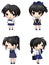 Cute Thai schoolgirl sprite icons