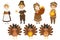 Cute Thanksgiving Cartoon Characters Vector Set