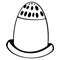 Cute thimble for sewing thread. Digital doodle outline art. Print for scrapbooking, cards, fabrics, design, banners, textiles, col