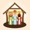 Cute three wise kings manger