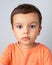 Cute three year old boy portrait