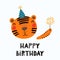 Cute tiger birthday card