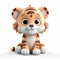 Cute Tiger Cartoon 3d Illustration: Emotive Storytelling Techniques