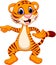 Cute tiger cartoon dancing