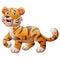 Cute a tiger cartoon roaring