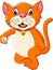 Cute tiger cartoon roaring