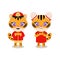 Cute tiger celebrate Chinese New year clipart.