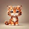 cute tiger cub, Generative AI illustration