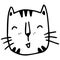 Cute tiger face, wildlife animal, cute kitty, cat, kitten illustration