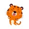 Cute tiger growls. Happy Chinese New Year