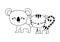 cute tiger with koala animals isolated icon