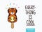 Cute tiger popsicle illustration. Vector ice cream