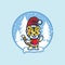 Cute tiger with santa Hat Christmas Vector