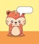 Cute tiger with speech bubble kawaii character