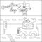 Cute tiger on transport  transportation vehicle drivers character. Creative vector Childish design for kids activity colouring