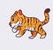 cute tiger walking calm. isolated cartoon animal nature illustration. Flat Style suitable for Sticker Icon Design Premium Logo