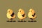 Cute tiny baby chick - AI generated three yellow chickens