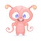 Cute tiny baby monster with tentaces. Cartoon illustration.