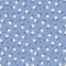 Cute tiny daisy on blue color background seamless pattern