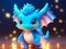 Cute tiny hyperrealistic Anime dragon( ( ( Cloudjumper) ) ) , chibi, adorable and fluffy, logo design, cartoon, cinematic lighting