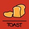 Cute toast hand-drawn style, vector illustration.
