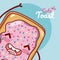 Cute toast kawaii cartoon