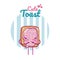 Cute toast kawaii cartoon