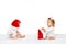 cute toddlers in santa hats