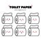 Cute toilet paper character illustration smile happy mascot logo kids play toys template