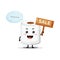 Cute toilet paper mascot with the sales sign
