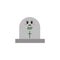 Cute tombstone illustration with sad face or expression