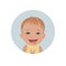 Cute tongue out baby emoticon. Smiling child icon