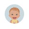 Cute tongue out baby emoticon. Smiling child icon