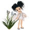 Cute Toon Black-Haired Forget-Me-Not Fairy