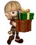 Cute Toon Christmas Elf Carrying Presents