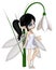 Cute Toon Dark Haired Snowdrop Fairy, Standing