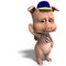 cute toon pig as a boy scout, 3d-illustration