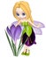 Cute Toon Purple Crocus Fairy, Standing